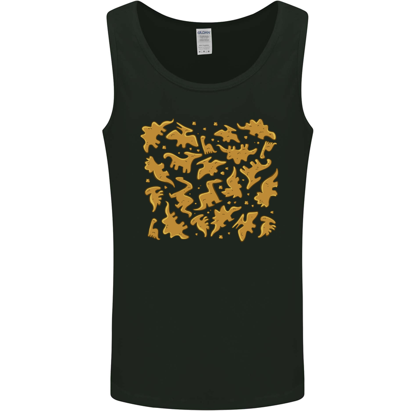 Chicken Nugget Dinosaurs Mens Vest Tank Top Black