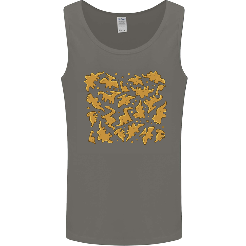 Chicken Nugget Dinosaurs Mens Vest Tank Top Charcoal