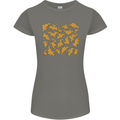 Chicken Nugget Dinosaurs Womens Petite Cut T-Shirt Charcoal