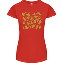 Chicken Nugget Dinosaurs Womens Petite Cut T-Shirt Red