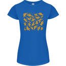 Chicken Nugget Dinosaurs Womens Petite Cut T-Shirt Royal Blue