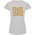 Chicken Nugget Dinosaurs Womens Petite Cut T-Shirt Sports Grey