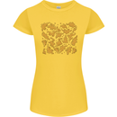 Chicken Nugget Dinosaurs Womens Petite Cut T-Shirt Yellow