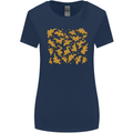 Chicken Nugget Dinosaurs Womens Wider Cut T-Shirt Navy Blue