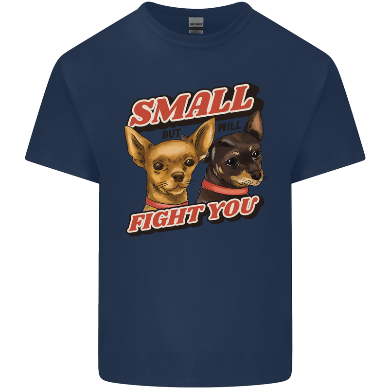 Chihuahua Small But I Will Fight You Dog Kids T-Shirt Childrens Navy Blue