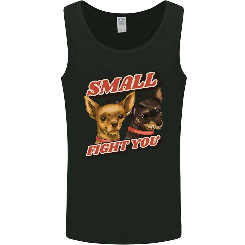 Chihuahua Small But I Will Fight You Dog Mens Vest Tank Top Black