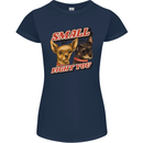 Chihuahua Small But I Will Fight You Dog Womens Petite Cut T-Shirt Navy Blue