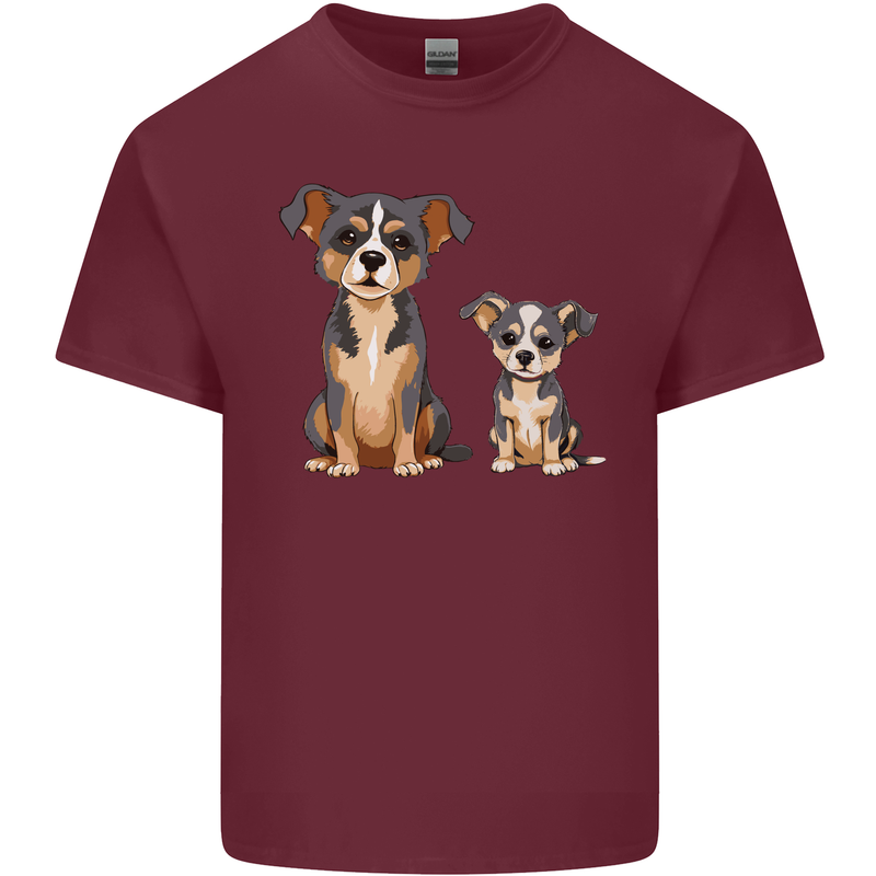 Chihuahua With a Puppy Mens Cotton T-Shirt Tee Top Maroon