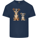 Chihuahua With a Puppy Mens Cotton T-Shirt Tee Top Navy Blue