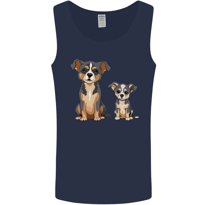 Chihuahua With a Puppy Mens Vest Tank Top Navy Blue