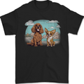 Chihuahua and a Cocker Spaniel Mens T-Shirt 100% Cotton Black