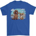 Chihuahua and a Cocker Spaniel Mens T-Shirt 100% Cotton Royal Blue