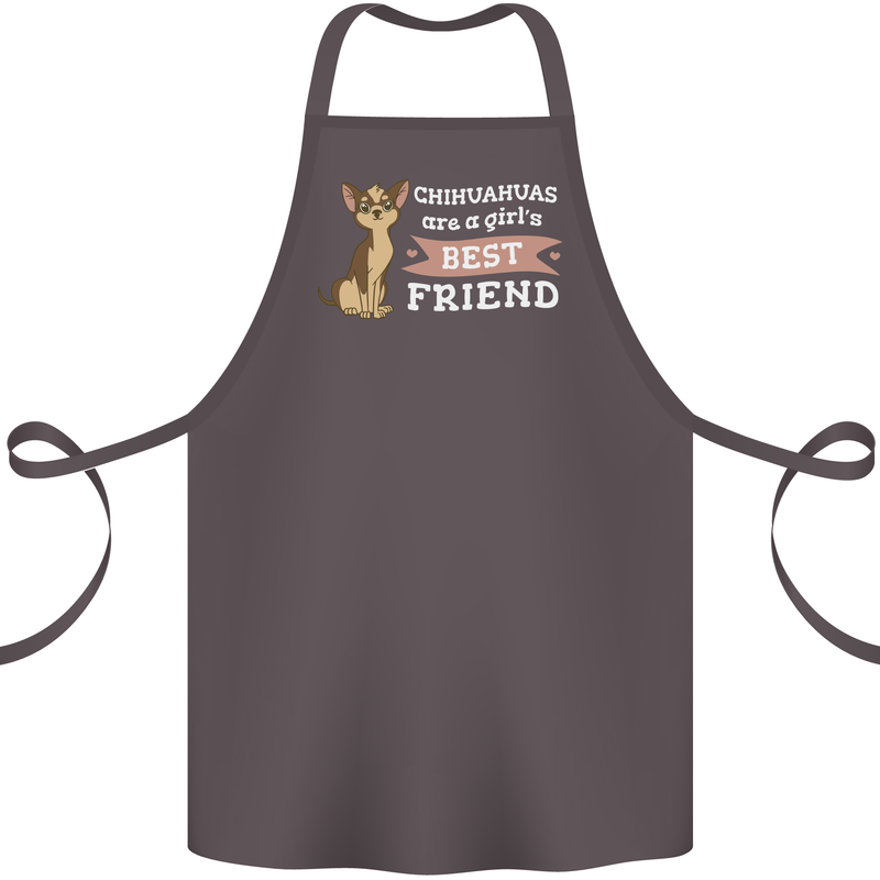 Chihuahuas Are a Girls Best Friend Cotton Apron 100% Organic Dark Grey