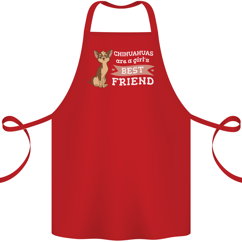 Chihuahuas Are a Girls Best Friend Cotton Apron 100% Organic Red