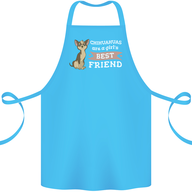 Chihuahuas Are a Girls Best Friend Cotton Apron 100% Organic Turquoise