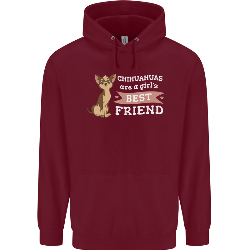 Chihuahuas Are a Girls Best Friend Mens 80% Cotton Hoodie Maroon