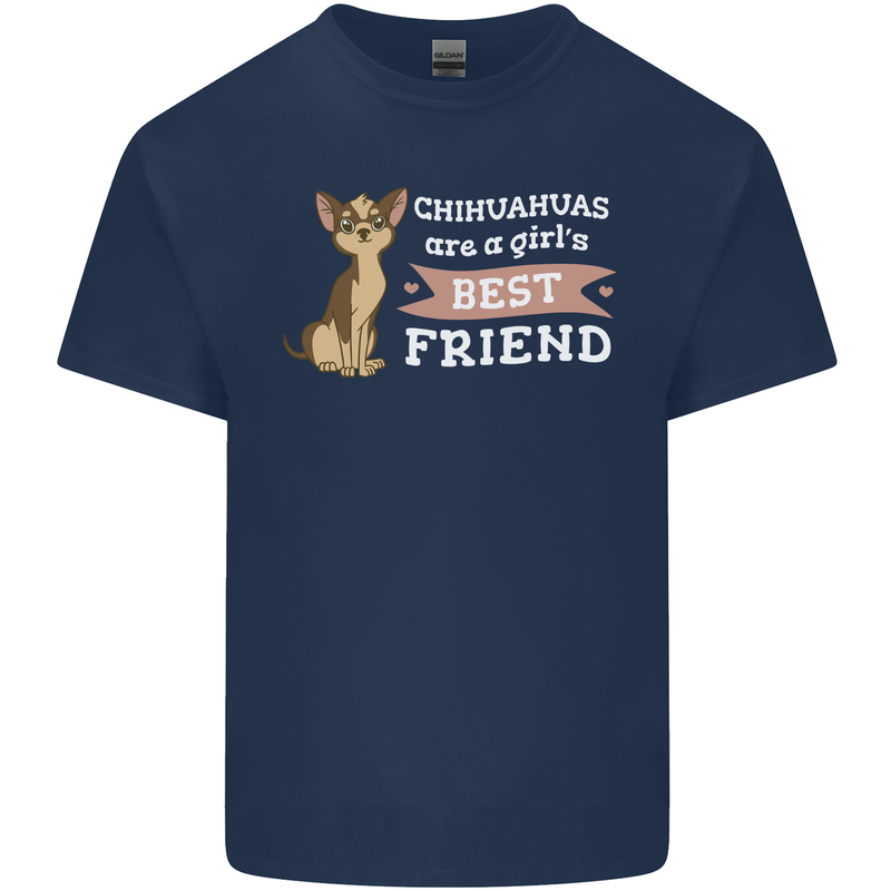 Chihuahuas Are a Girls Best Friend Mens Cotton T-Shirt Tee Top Navy Blue