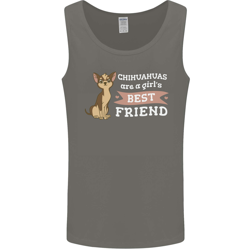 Chihuahuas Are a Girls Best Friend Mens Vest Tank Top Charcoal