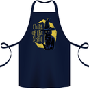 Child of the Night Halloween Black Cat Witch Cotton Apron 100% Organic Navy Blue