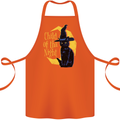 Child of the Night Halloween Black Cat Witch Cotton Apron 100% Organic Orange