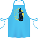 Child of the Night Halloween Black Cat Witch Cotton Apron 100% Organic Turquoise