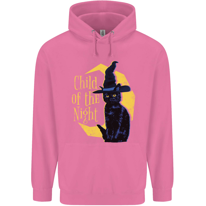 Child of the Night Halloween Black Cat Witch Mens 80% Cotton Hoodie Azelea