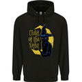 Child of the Night Halloween Black Cat Witch Mens 80% Cotton Hoodie Black