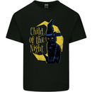 Child of the Night Halloween Black Cat Witch Mens Cotton T-Shirt Tee Top Black
