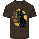 Child of the Night Halloween Black Cat Witch Mens Cotton T-Shirt Tee Top Dark Chocolate