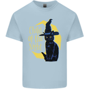 Child of the Night Halloween Black Cat Witch Mens Cotton T-Shirt Tee Top Light Blue