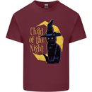 Child of the Night Halloween Black Cat Witch Mens Cotton T-Shirt Tee Top Maroon