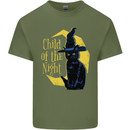 Child of the Night Halloween Black Cat Witch Mens Cotton T-Shirt Tee Top Military Green