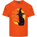 Child of the Night Halloween Black Cat Witch Mens Cotton T-Shirt Tee Top Orange
