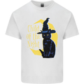 Child of the Night Halloween Black Cat Witch Mens Cotton T-Shirt Tee Top White