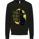 Child of the Night Halloween Black Cat Witch Mens Sweatshirt Jumper Black