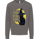 Child of the Night Halloween Black Cat Witch Mens Sweatshirt Jumper Charcoal