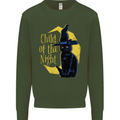 Child of the Night Halloween Black Cat Witch Mens Sweatshirt Jumper Forest Green