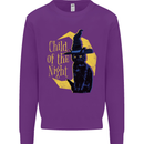 Child of the Night Halloween Black Cat Witch Mens Sweatshirt Jumper Purple
