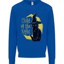 Child of the Night Halloween Black Cat Witch Mens Sweatshirt Jumper Royal Blue