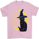 Child of the Night Halloween Black Cat Witch Mens T-Shirt 100% Cotton Light Pink