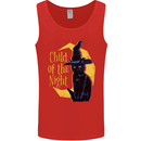 Child of the Night Halloween Black Cat Witch Mens Vest Tank Top Red