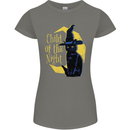 Child of the Night Halloween Black Cat Witch Womens Petite Cut T-Shirt Charcoal