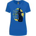 Child of the Night Halloween Black Cat Witch Womens Wider Cut T-Shirt Royal Blue