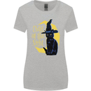 Child of the Night Halloween Black Cat Witch Womens Wider Cut T-Shirt Sports Grey