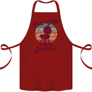 Chill & Grill Funny Summer BBQ Braai Cotton Apron 100% Organic Maroon