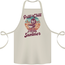 Chill & Grill Funny Summer BBQ Braai Cotton Apron 100% Organic Natural