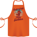 Chill & Grill Funny Summer BBQ Braai Cotton Apron 100% Organic Orange