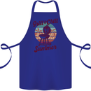 Chill & Grill Funny Summer BBQ Braai Cotton Apron 100% Organic Royal Blue