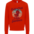 Chill & Grill Funny Summer BBQ Braai Kids Sweatshirt Jumper Bright Red