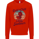 Chill & Grill Funny Summer BBQ Braai Kids Sweatshirt Jumper Bright Red
